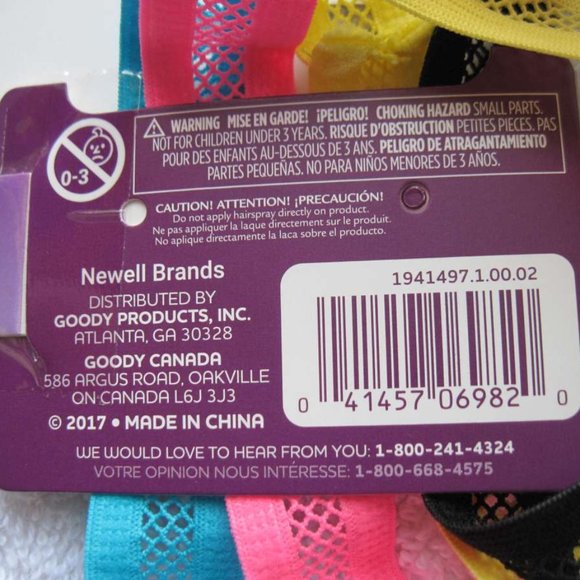 4 Goody Ouchless Yoga Fishnet Elastic Mesh Head Bands Net Hot Pink Blue Yellow - Picture 5 of 11